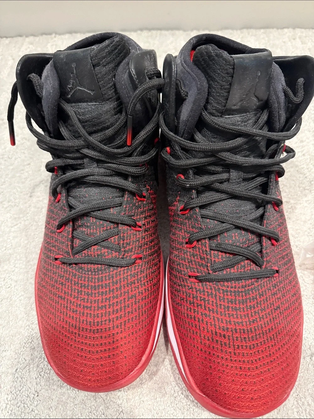 Jordan Men's Low-Top Basketball Shoes in Red and Black. Never worn, no box.